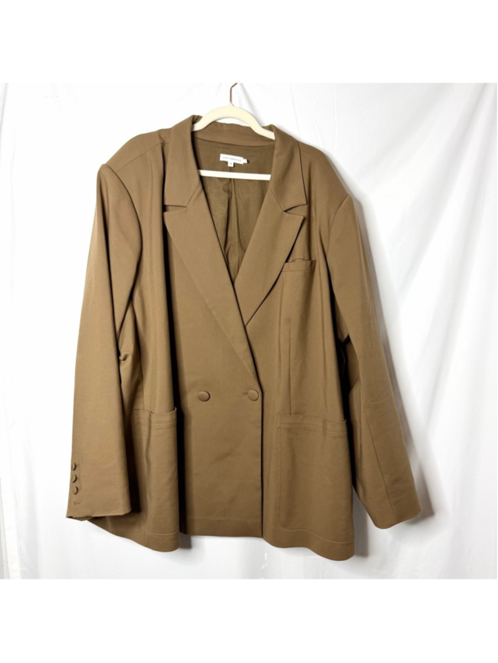 Women's Good American Oversized Brown Double Breasted Blazer Size 4XL